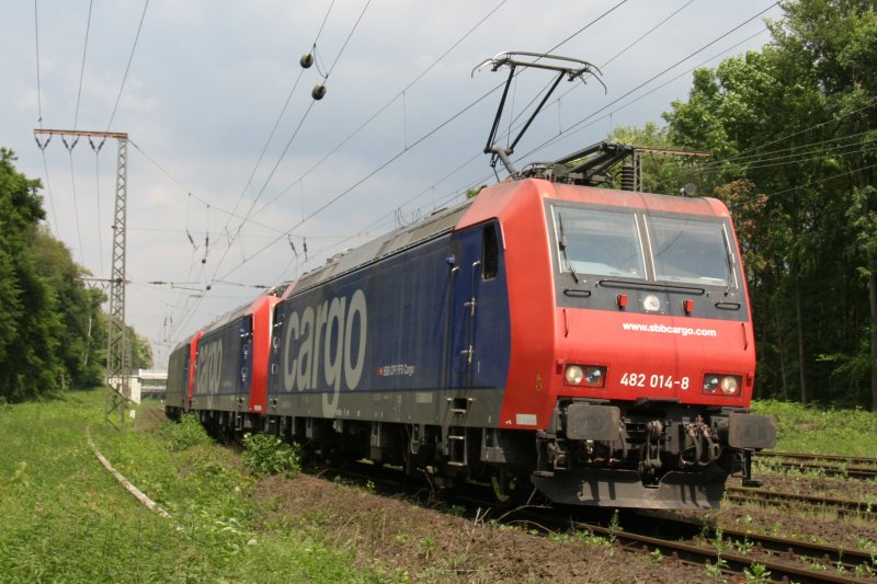 Dreier SBB Cargo.482 014,482 020,482 041 am 22.5.09 in Duisburg-Neudorf