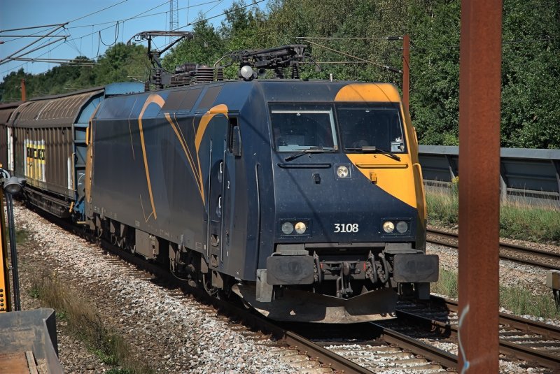 DSB Gterlok. EG 3108 bei Tommerup, Dnemark 30. 08 .2008.