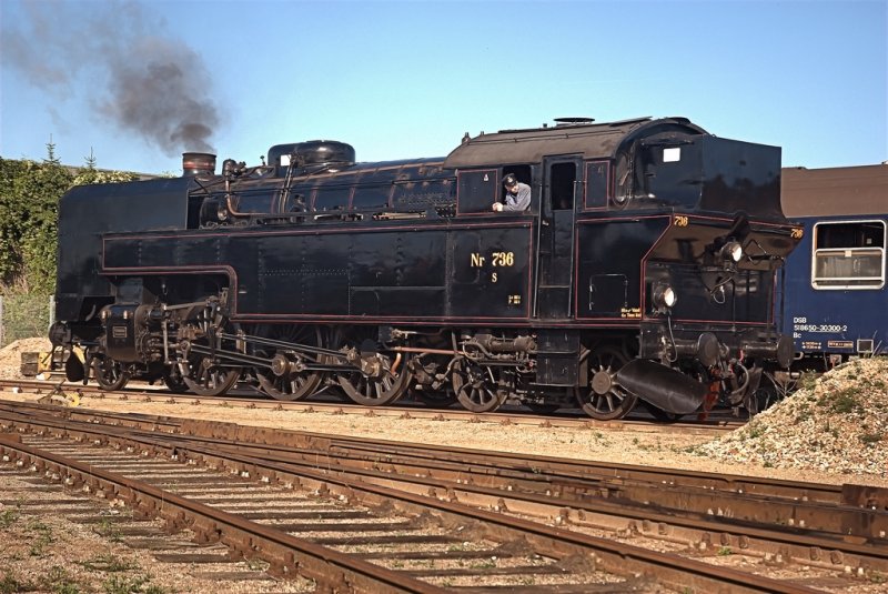 DSB S 736 bei Eisenbahnmuseum in Odense, Dnemark 30. 08. 2008.