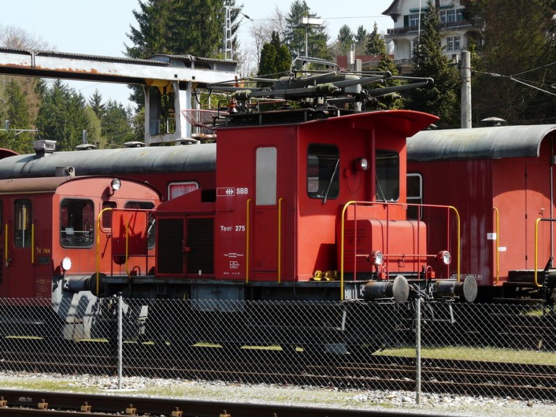 DSF - Rangierlok Tem 2/2 275 (ex SBB ) im Betriebsareal von Koblenz am 09.04.2009