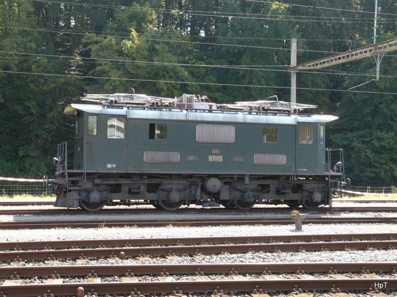 DVZO - E-Lok Be 4/4 15 abgestellt in Koblenz am 23.08.2009