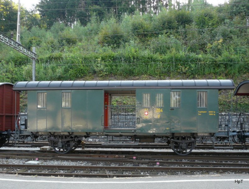 DVZO - Gepckwaen F 204 zu Besuch im Bahnhofsareal von Koblenz zum Jubilum 150 Jahre Waldshut–Turgi am 23.08.2009