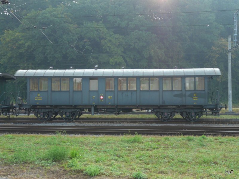 DVZO - Personenwagen C 152 zu Besuch im Bahnhofsareal von Koblenz zum Jubilum 150 Jahre Waldshut–Turgi am 23.08.2009