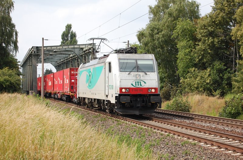 E 186 150 ITL am 04.07.2009 nach �berquerung des Mittellandkanals bei Peine