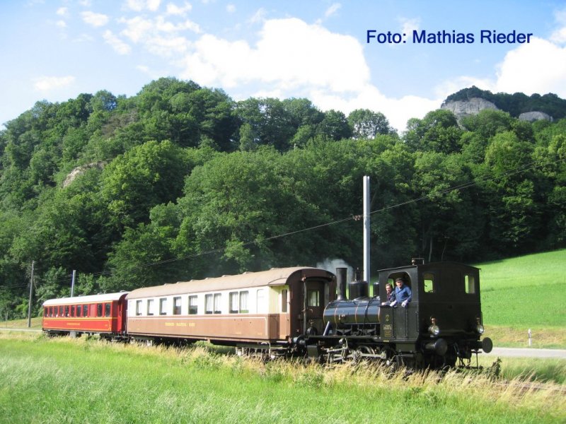 E 3/3 2 mit As 412, 413 zwischen Maiacker und Oensingen auf einer Extrafahrt am 13.Juni.08