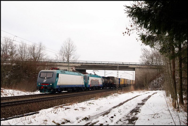 E 412 015 und E 412 008 mit DGS 43100 bei Hattenhofen (30.01.2007)