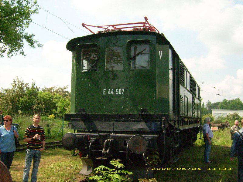 E 44 507 wurde am 24.05.08 in Weimar den Besuchern auf dem Eisenbahnfest prsentiert.