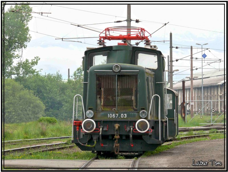 E-Lok 1067 03 im Eisenbahnmuseum Knittelfeld anlsslich des Andampfens 2007 am 19.05.2007