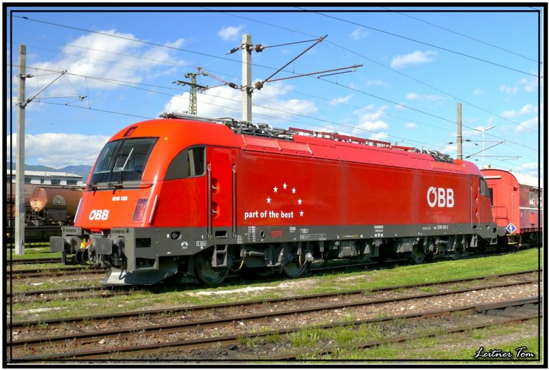 E-Lok 1216 150 steht im Bahnhof Knittelfeld.
20.09.2007