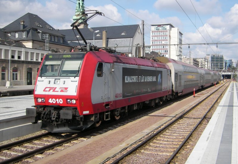 E-Lok 4010 kurz vor der Abfahrt nach Athus im Bahnhof Luxemburg. 30.09.2007