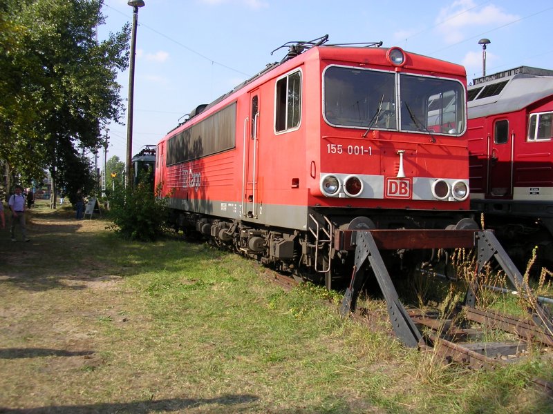 E-Lok der Baureihe 155 001 beim BW-Fest in Berlin Schneweide.