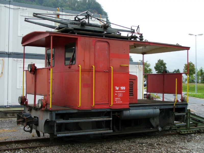 E- Rangierlok Te 2/2 199 Abgestellt im Bahnhofsareal von Stansstad am 08.09.2006