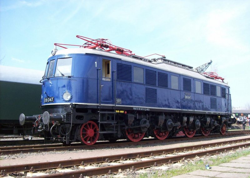 E18 047 im Dampfeisenbahnverein Leipzig Plagwitz 12.4.2008