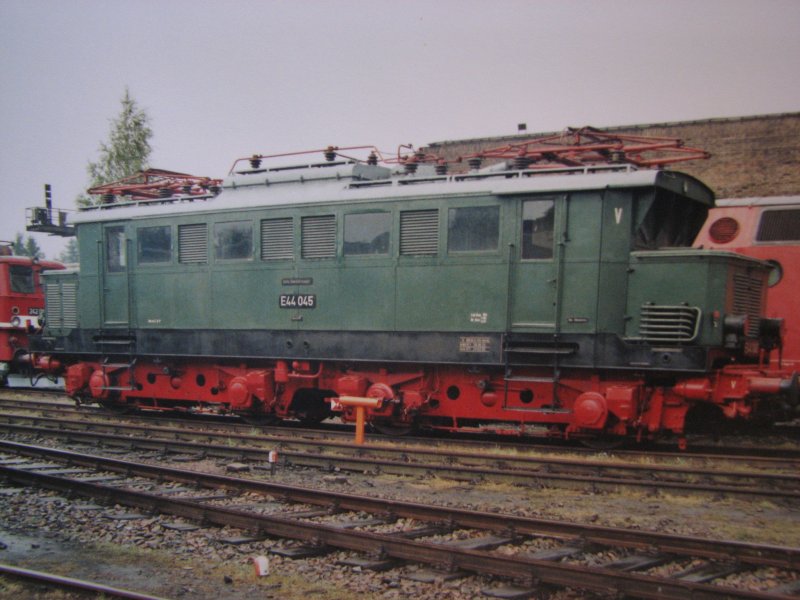 E44 045 beim SEM in Chemnitz-Hilbersdorf 26.08.06