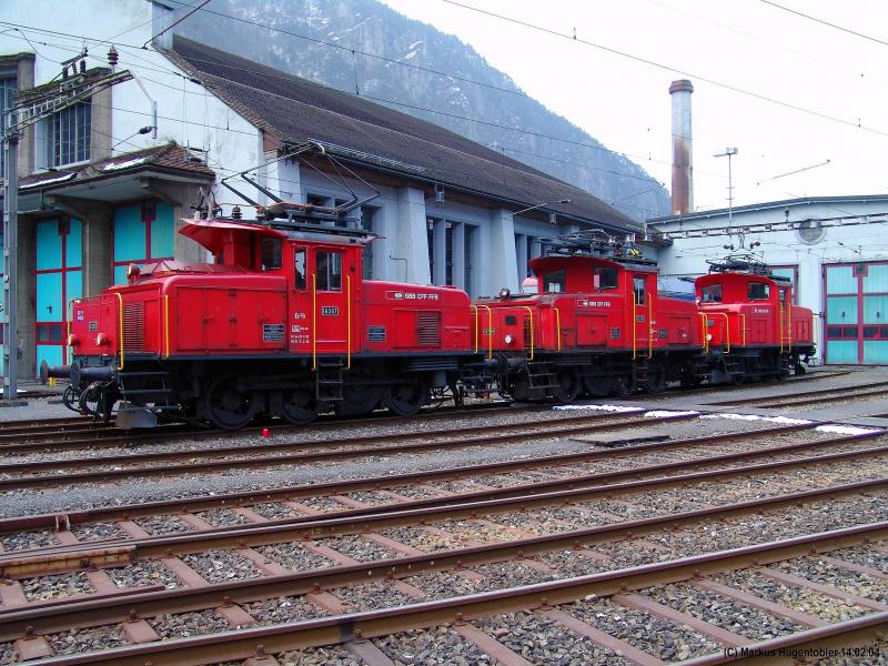 Ee 3,3 16397,16391 und 16412 am 14.02.04 in Erstfeld