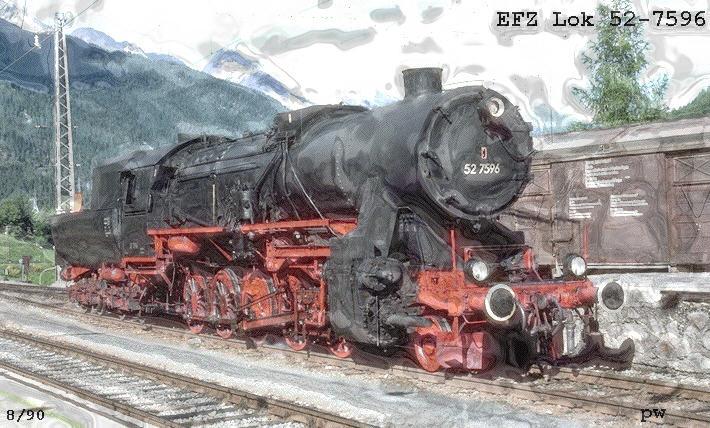 EFZ Lok 52-7596 auf einer  Arlberg Tour 