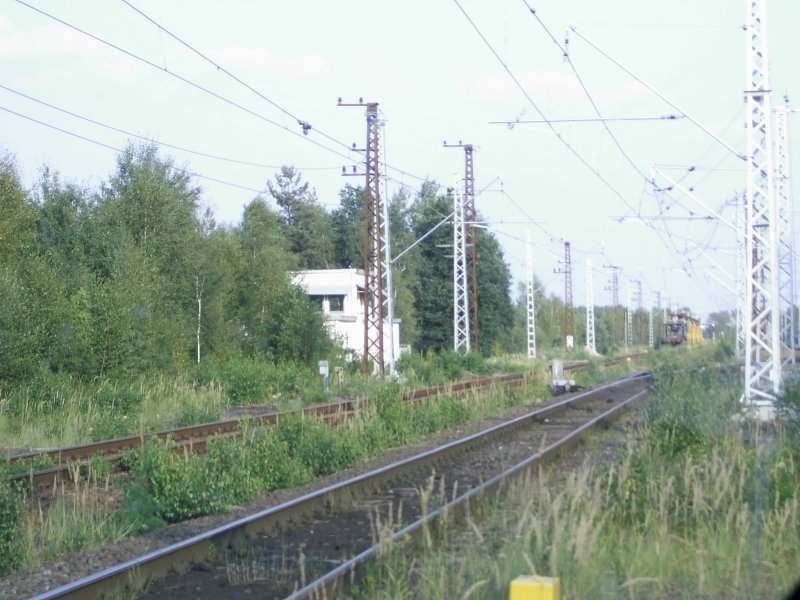 ehem. Stellwerk der LAUBAG mit kleinem Bahnhof bei Neustadt / Spree