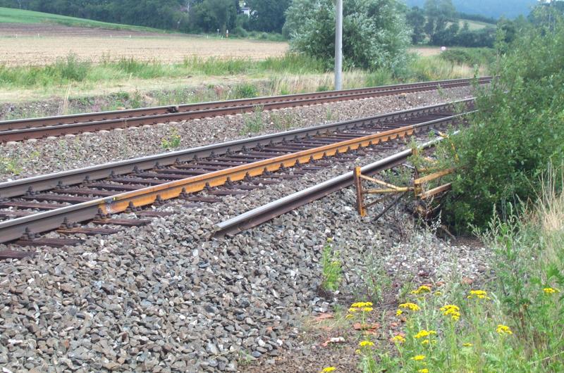 Ein 10m langes Schienenstck wurde in der Nacht vom 26. auf den 27.07.05 ausgewechselt. Bahnhof Kps.