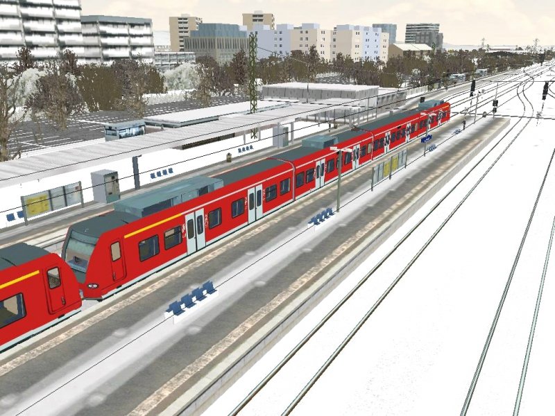 Ein 425 mit einem weiteren im Bahnhof von Lahr.