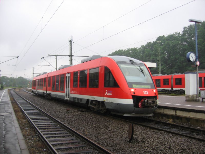 Ein 648 steht am 21.06.2007 als RB 95  Sieg-Dill Bahn  nach Dillenburg in Au(Sieg) auf Gleis 2.