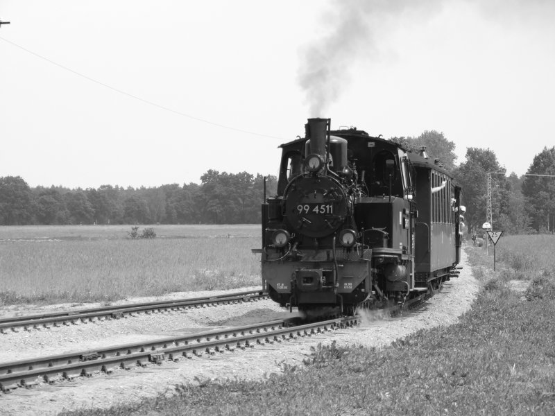 Ein bild einer 750 mm Schmalspur Lok in der Prignitz 99 4511