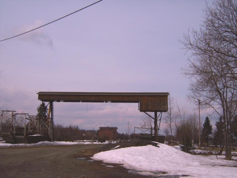 Ein Bockkran wie er einst auf vielen Bahnhfen zu finden war. Hier im Bahnhof Raizenhain am 09.04.06
