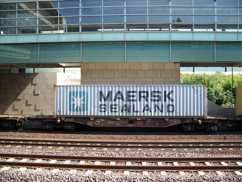 Ein Containerwagen in Hannover Messe (23.8.2007)