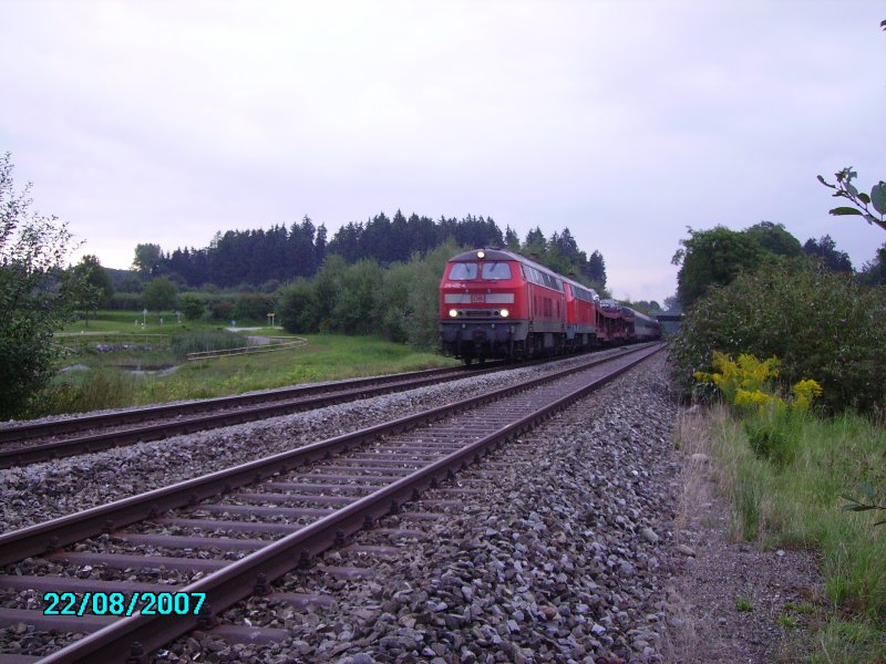 Ein Doppelgespann aus 218.8 brachten den umgeleiteten EN 91246 nach Lindau Hbf.
22.08.07