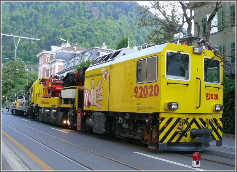 Ein eindrckliches Gefhrt auf Meterspur dieser Xmf 6/6 92020 der RhB Chur Engadinstrasse. (08.05.2008)