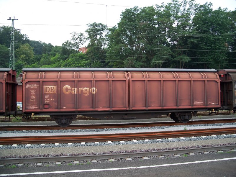 Ein Gterwagen der DB Cargo steht in Kreiensen (26.8.2007)