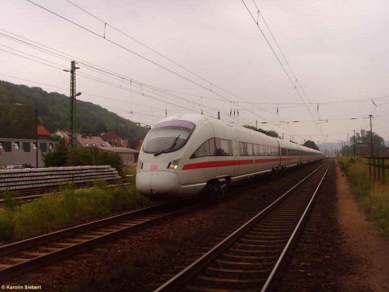 Ein ICE-T (411) ohne Namen bei einer Durchfahrt in Groheringen am 08.08.2007