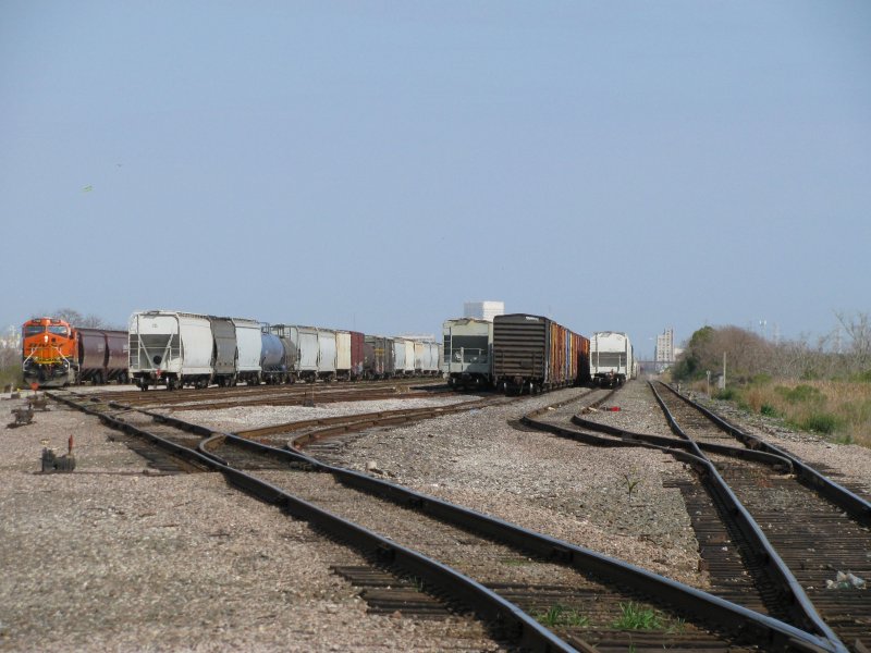 Ein kleiner Rangierbahnhof in Galveston (Texas). Aufgenommen am 2.2.2008.