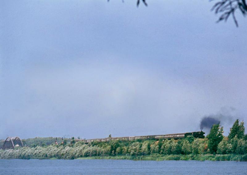 Ein mit einer 03 bespannter Reisezug, von Potsdam kommend, Richtung Berlin fahrend.