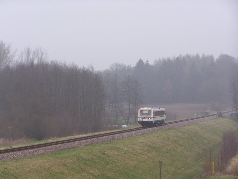 Ein NE81 der SWEG ist gerade auf dem WEg von Aglasterhausen nach Meckesheim,und passiert gleich das SWEG BW und den Bahnhof Neckarbischhofsheim Nord.