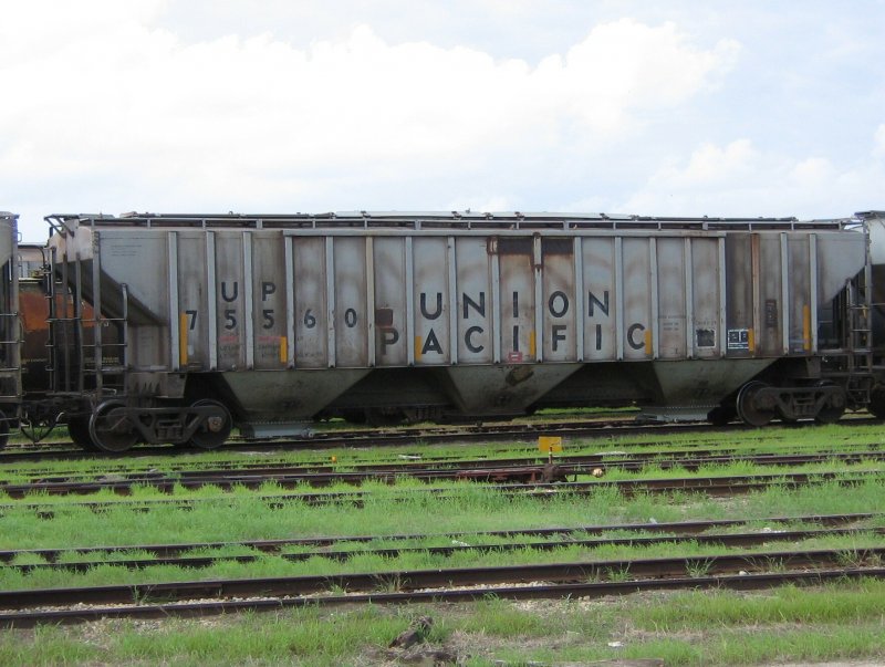 Ein Silowagen der Union Pacific am 15.10.2007 in Galveston (Texas).