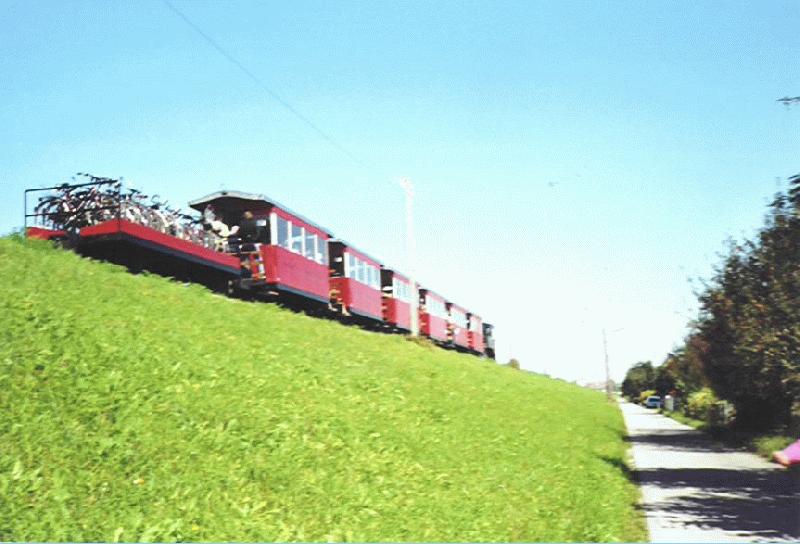Ein Sonderzug mit vorgespannter Dampflok St. Gallen fhrt Richtung Zielbahnhof