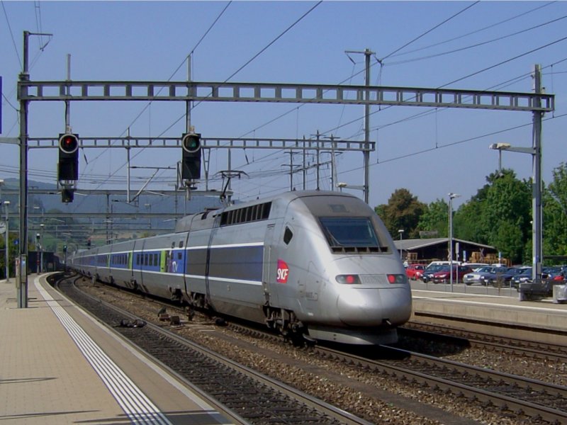 Ein TGV POS am 29.08.2008 bei der Durchfahrt in Liestal. 