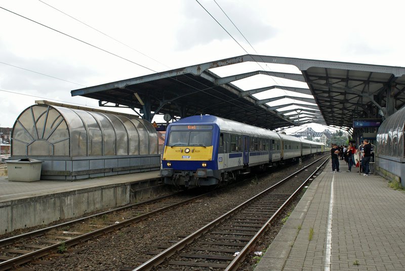 Ein Wendezug der NOB wartet am 29.06.2008 in Rendsburg auf seine Ausfahrt nach Husum.