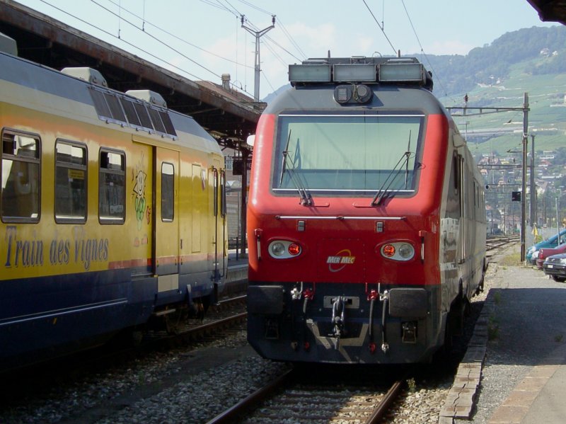 Ein XTmass Gleis und Oberleitung Messwagen am 28.08.2008 in Vevey. 