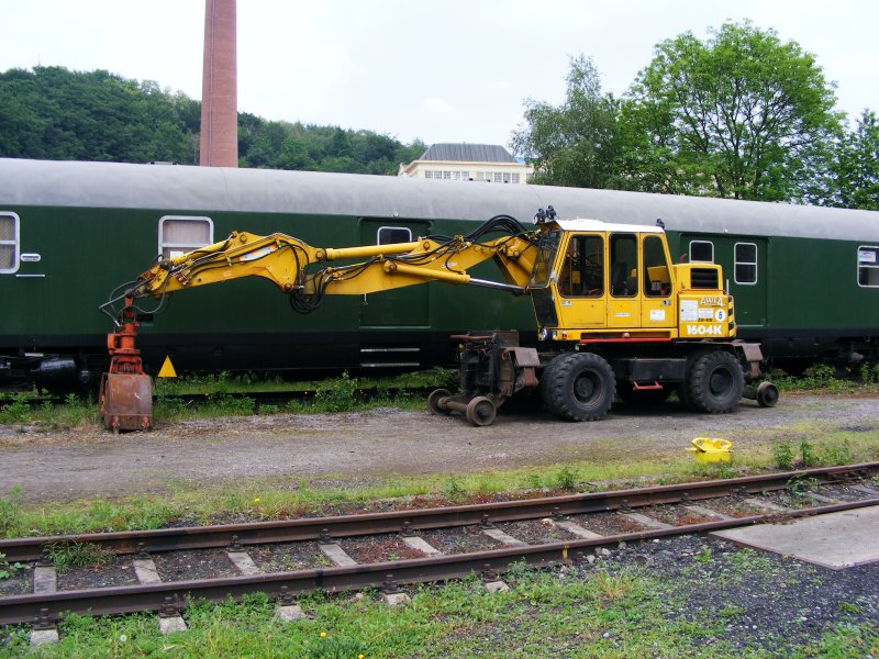 Ein Zweiwege-Bagger im Eisenbahnmuseum in Bochum-Dalhausen am 25. Mai 2008.