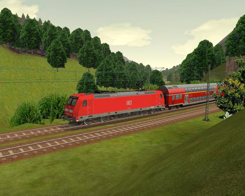 Eine 146.2 zieht ihren IRE nach Konstanz. Hier kurz hinter Hornberg. Schwarzwaldbahn Halycon