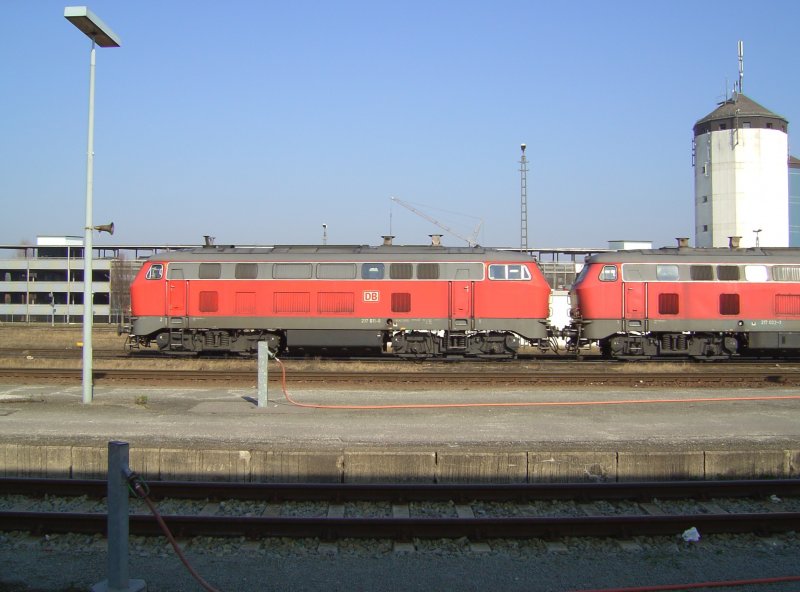 Eine 217er Doppeltraktion in Mhldorf am 21.02.2007