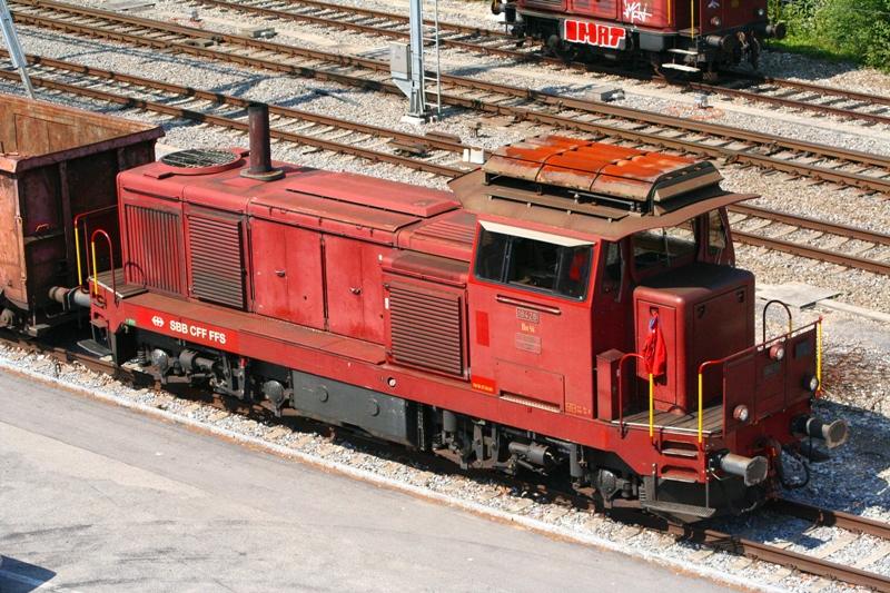 eine bm 4/4 nr. 18428 beim rangieren in Mnchenstein am 13.07.05 (ist wohl tglich (mo-fr) da anzutreffen, auch mehrere tage da beobachtet)