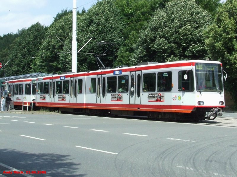 Eine Bogestra U35 verlsst die Haltestelle Wasserstrasse in Richtung Hustadt am 23.06.2008