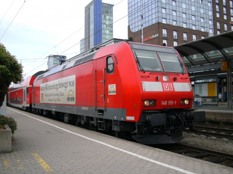Eine BR 146 der DB im Bahnhof Freiburg im Breisgau am 10.05.2009!