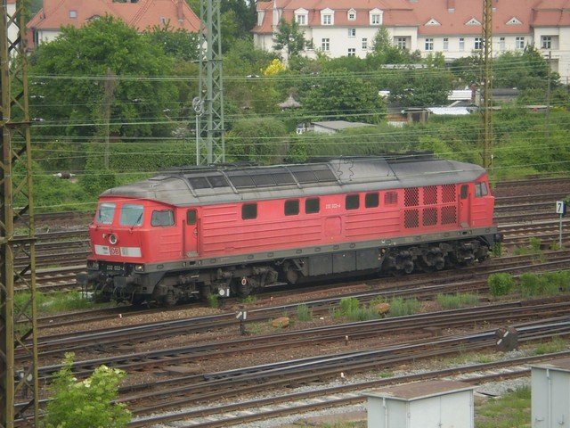 Eine BR232 fhrt in Halle/Saale im Gterbreich ein am 23.05.2008