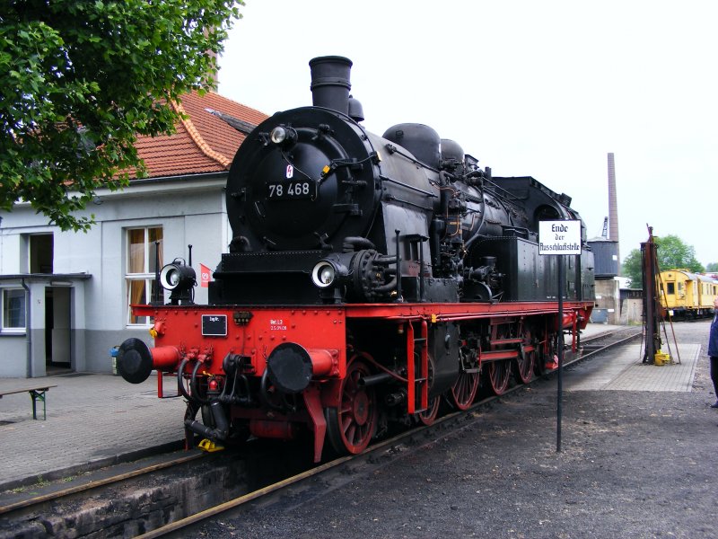Eine Dampflok der DR-Baureihe 78 im Eisenbahnmuseum in Bochum-Dalhausen am 25. Mai 2008.