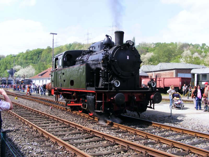 Eine Dampflok der Hespertalbahn in Eisenbahmuseum Bochum-Dalhausen am 19. April 2009.