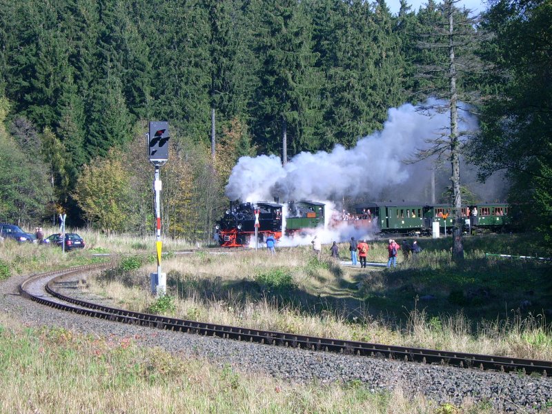 Eine fhr mich sehr Stimmungsvolle Perspektive, die Fotografen, wie sie nach den Dampfloks nach heizen auf der Wiese stehen um ihren herlichen Dampf einzufangen ;-)