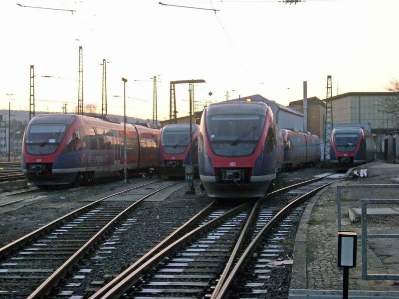 Eine Gruppe abgestellter Talent im BW Aachen Hbf. Dieses Bild endstand von noch ffentlich zugnigem Teil am ehem. Stellwerk aus.